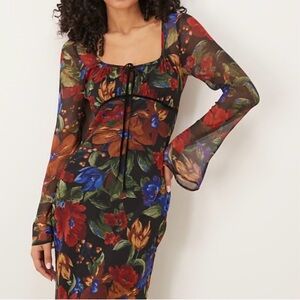 ASOS Multicolor Floral Long Sleeve Dress